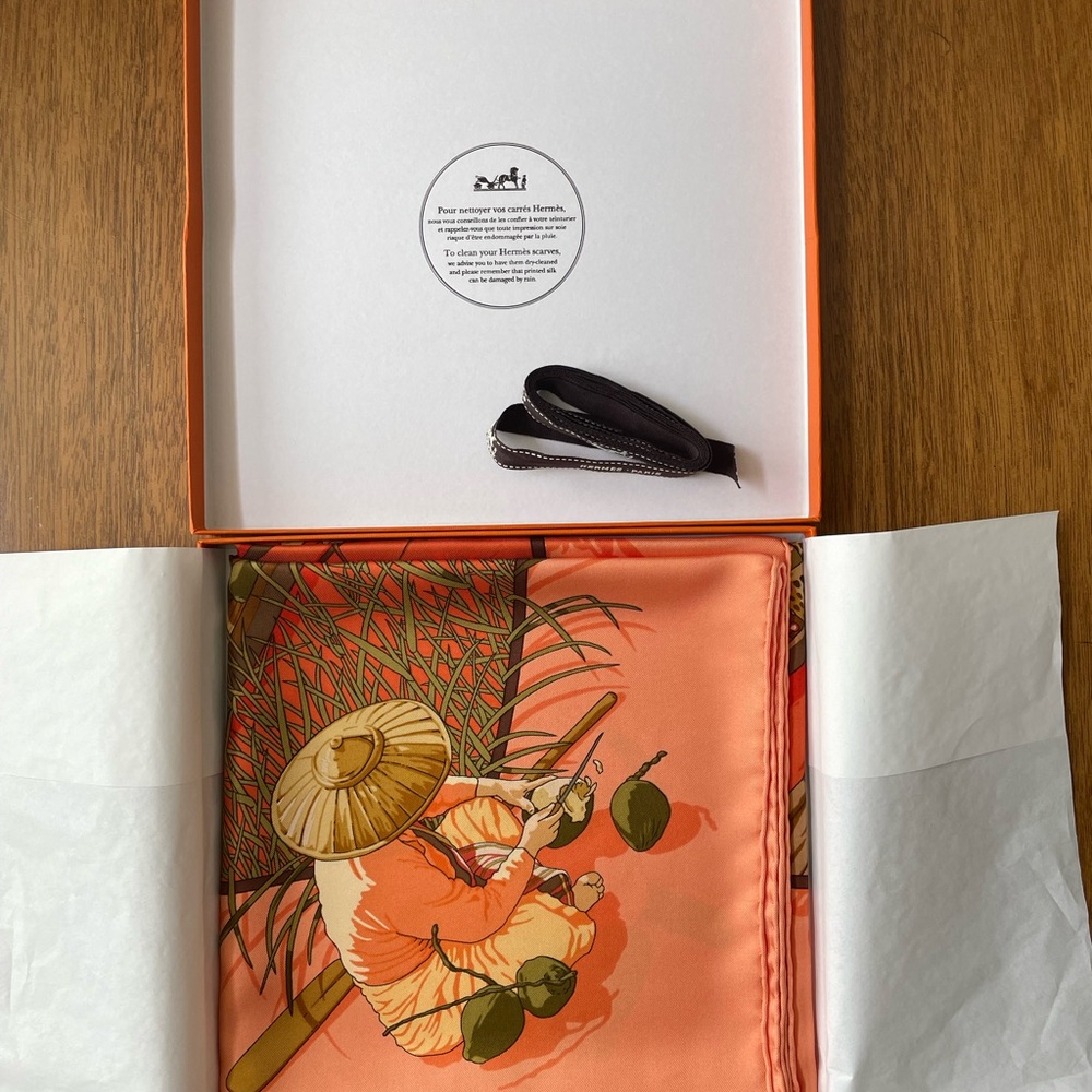 Hermes Scarf. Marche Flottant du Lac Inle by Dimitri Rybaltchenko.